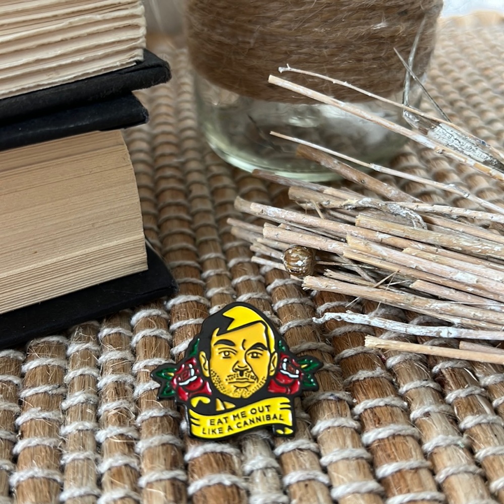 Horror Pin Dahmer pin eat me cannibal Halloween quirky different weird pin
